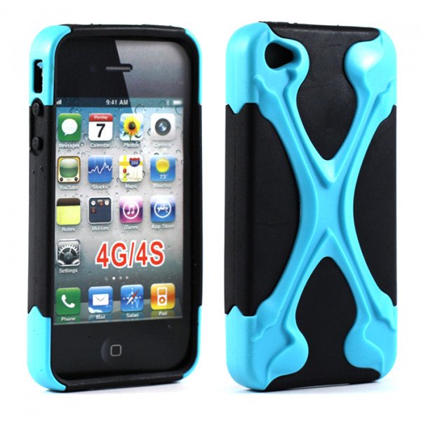 Wholesale iPhone 4 4S X Case (Blue-Black)